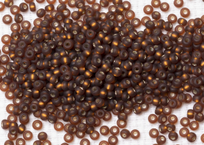 Бисер Чехия круглый 10/0 50 г 17110m прозрачный коричневый с серебряным прокрасом матовый